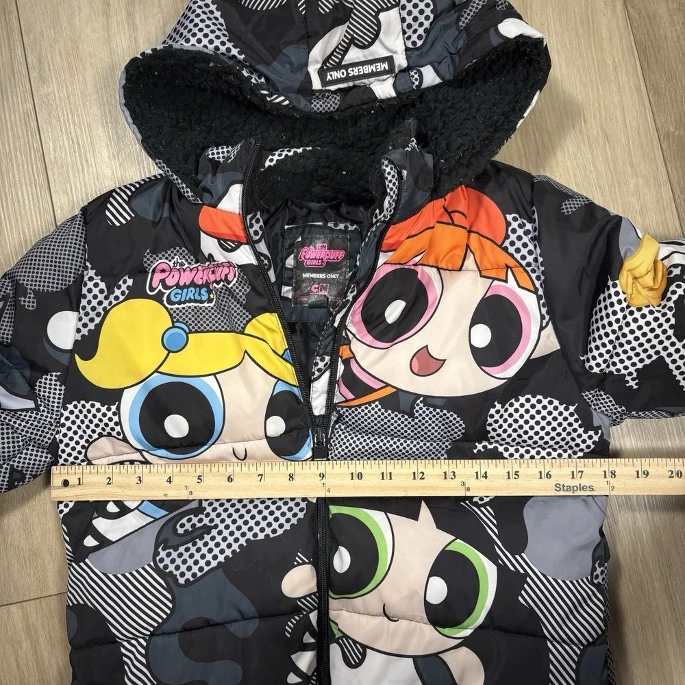 The Powerpuff Girls Members Only‎ Puffer Jacket Kids Size 14/16 Girls Full Zip